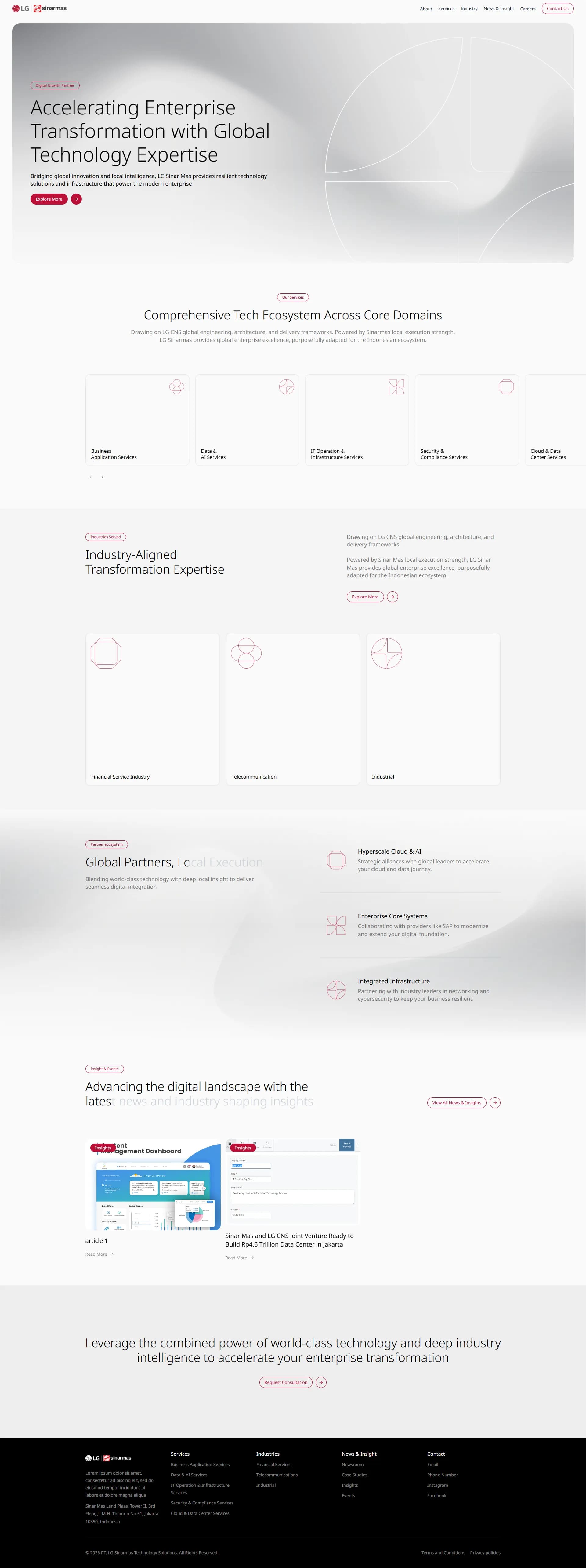 LG Sinarmas Website preview