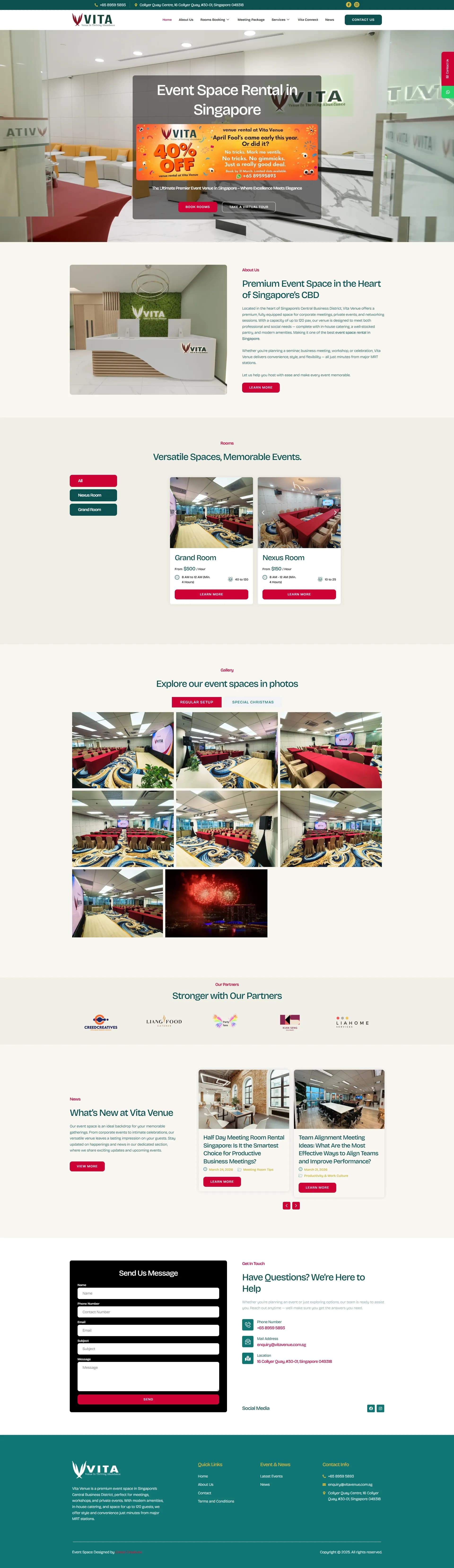 Vita Venue Website preview